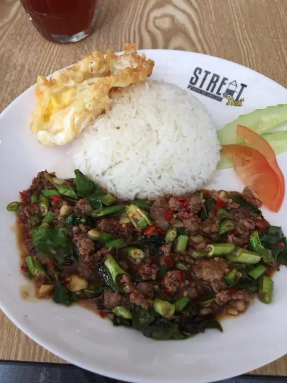 Pad Krapow Beef with Rice & Egg @ Streat Thai