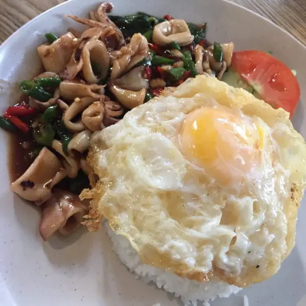 Pad Krapow Beef with Rice & Fried Egg @ Streat Thai