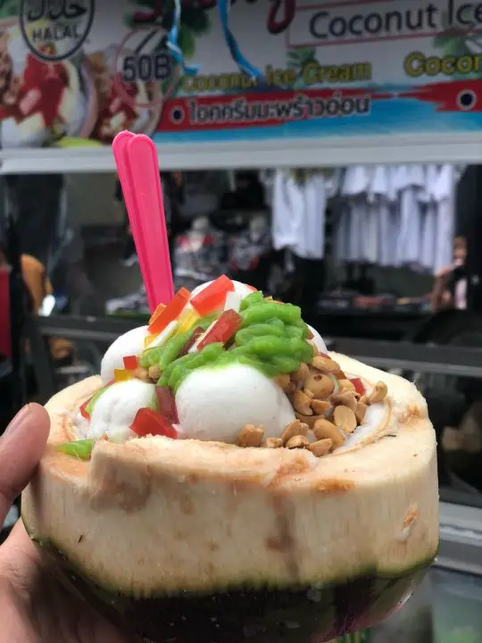 coconut ice cream @ hatyai walking street